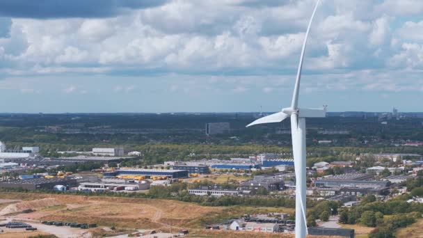 Aerial View Wind Turbines Green Ecological Power Energy Generation Wind — Vídeo de stock