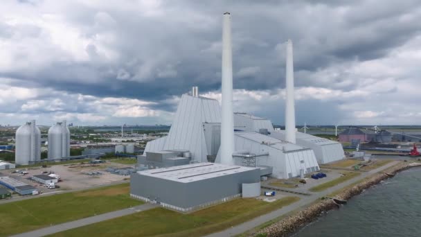 발전소를 공중에서 세계에서 아름답고 친환경적 발전소중 하나입니다 덴마크 코펜하겐에 Esg — 비디오