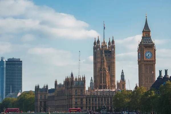 Big Ben Westminster Bridge Nad Tamizą Londynie Wielkiej Brytanii Symbol — Zdjęcie stockowe