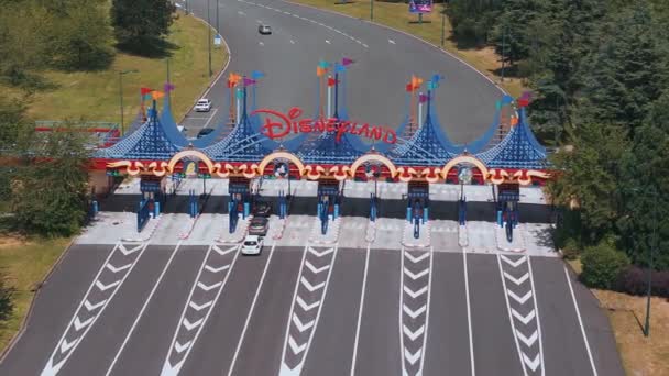 Hermosa Carretera Puertas Disneyland París Vista Desde Arriba Del Marne — Vídeos de Stock