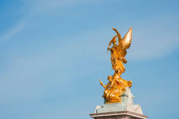 Angel Victoria Memorial Med Blå Himmel Baggrunden Berømte Ikoniske Statue - Stock-foto