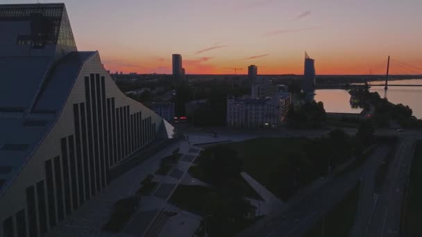 Bella Vista Aerea Della Città Riga Capitale Della Lettonia Lettone — Video Stock