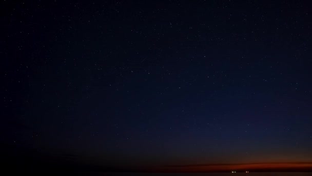 Güzel Samanyolu Gece Gökyüzü Zaman Çizelgesi Kayan Yıldızlar Perseid Meteor — Stok video