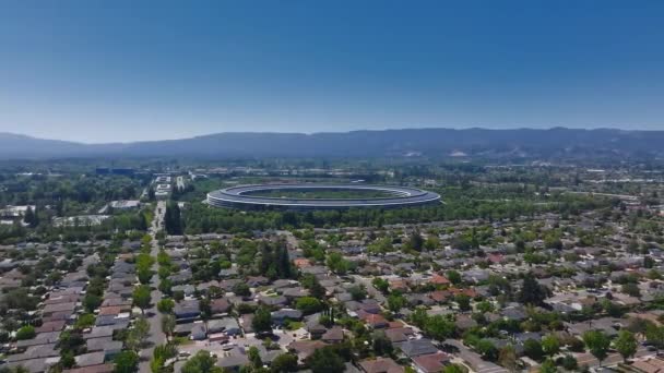 Uitzicht Vanuit Lucht Het Apple Park Het Hoofdkantoor Van Apple — Stockvideo
