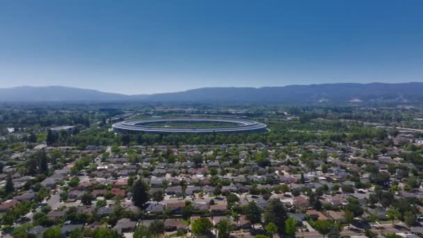 Apple Park Havadan Görünüşü Apple Inc Şirket Merkezi Norman Foster — Stok video