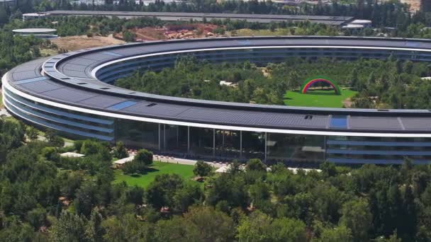 Αεροφωτογραφία Του Apple Park Εταιρική Έδρα Της Apple Inc Σχεδιάστηκε — Αρχείο Βίντεο