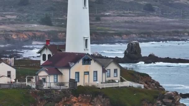 Vue Aérienne Phare Pigeon Point Phare Pigeon Point Californie Moody — Video
