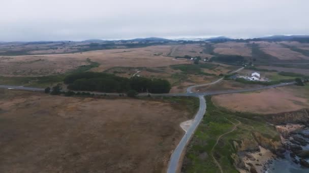 Californiansk Landskap Utsikt Flyet Vineyard Landbruksområder Landsbygda Vakkert Luftlandskap – stockvideo