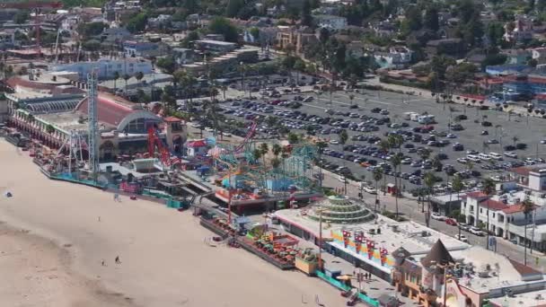 Aerial View Santa Cruz Holiday Town Pacific Coast Usa Historic — Stock Video