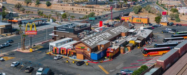 Aerial View Barstow Station Mcdonalds Lively Commercial District Showcasing Blend — Stock Photo, Image