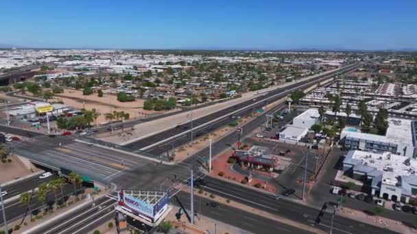 Skyline Der Innenstadt Von Phoenix Bundesstaat Arizona Blick Von Oben — Stockvideo