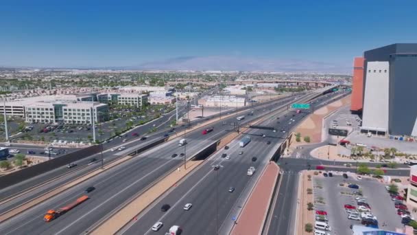 Vista Aerea Sulla Città Las Vegas Nevada Usa Enormi Autostrade — Video Stock