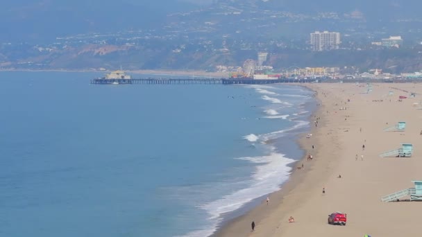 Krásná Pláž Venice Los Angeles Usa Letecký Výhled Pláž Benátkách — Stock video