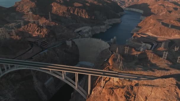 Hoover Dam Sul Fiume Colorado Cavallo Tra Nevada Arizona All — Video Stock