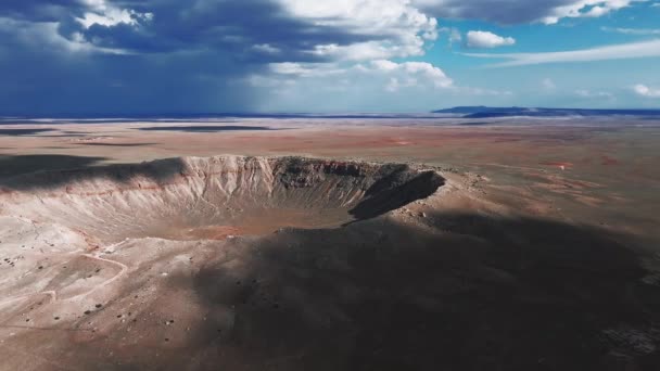 Luftaufnahme Des Meteor Crater Natural Landmark Arizona Krater Von Einem — Stockvideo