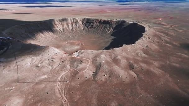 Vue Aérienne Point Repère Naturel Cratère Des Météores Arizona Cratère — Video