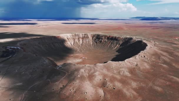 Flygfoto Över Meteor Crater Natural Landmark Arizona Krater Från Meteorit — Stockvideo