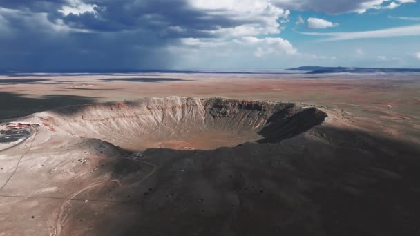 Pemandangan Udara Dari Kawah Meteor Natural Landmark Arizona Kawah Dari — Stok Video