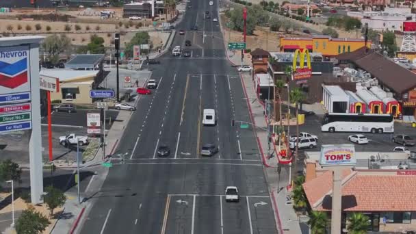 Légi Felvétel Barstow Városáról Kaliforniában Egy Cowboy Város Kisváros Klasszikus — Stock videók