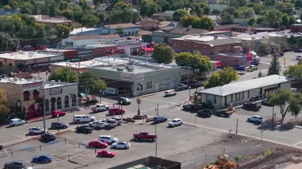 美国亚利桑那州威廉姆斯镇的空中景观 66号公路经典牛仔城 — 图库视频影像