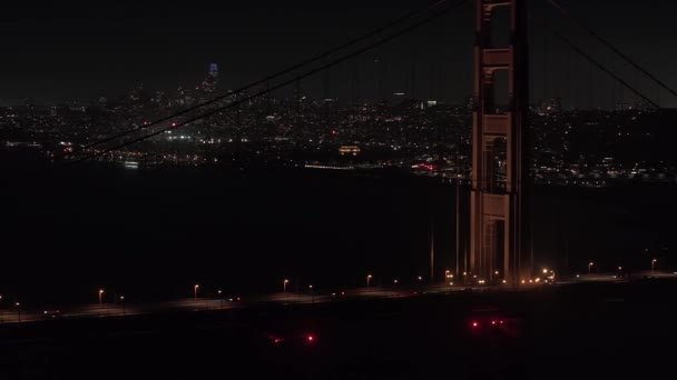 Letecký Noční Pohled Most Golden Gate San Franciscu Usa — Stock video