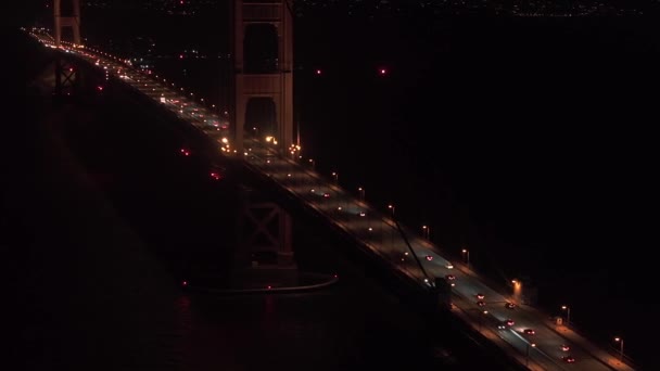 Vue Aérienne Nuit Pont Golden Gate San Francisco États Unis — Video