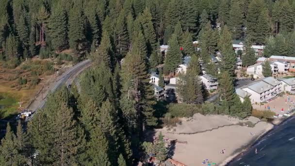 Hermosa Vista Aérea Del Lago Tahoe Desde Arriba California Estados — Vídeo de stock