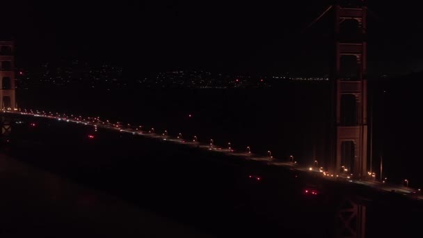 Vue Aérienne Nuit Pont Golden Gate San Francisco États Unis — Video