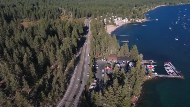 Belle Vue Aérienne Lac Tahoe Haut Californie États Unis Forêts — Video