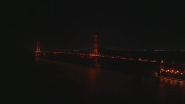 美国旧金山金门大桥的空中夜景 — 图库视频影像