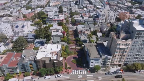 San Francisco Abd Deki Klasik Lombard Caddesinin Hava Görüntüsü — Stok video