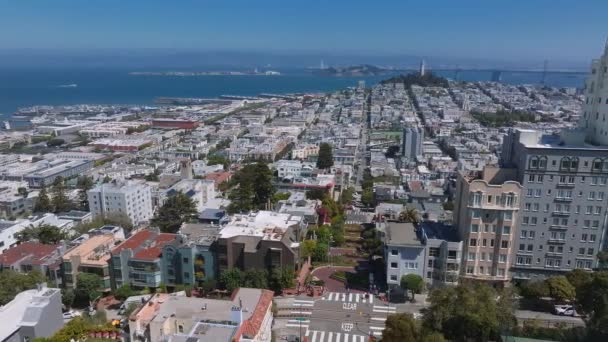 San Francisco Abd Deki Klasik Lombard Caddesinin Hava Görüntüsü — Stok video