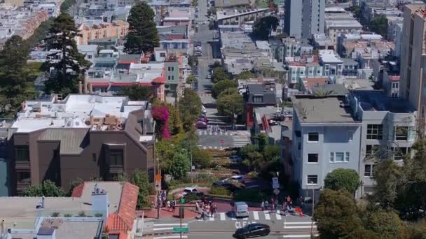 Letecký Pohled Klasickou Lombardskou Ulici San Franciscu Usa — Stock video