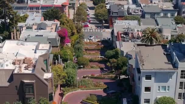 美国旧金山经典伦巴第大街的空中景观 — 图库视频影像