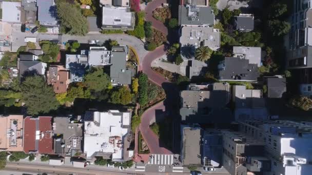 Luchtfoto Van Klassieke Lombard Straat San Francisco Verenigde Staten — Stockvideo