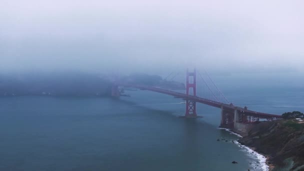 Vista Cercana Del Puente Golden Gate Ciudad San Francisco Estados — Vídeo de stock