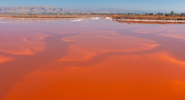 Alviso Marina İlçe Parkı 'ndaki Pembe Tuz Göletleri' nin havadan görünüşü, San Francisco Körfezi Ulusal Yaban Hayatı Sığınağı 'na açılan kapı.
