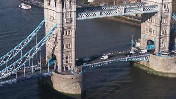 Aerial View Tower Bridge London One Londons Most Famous Bridges — 图库视频影像