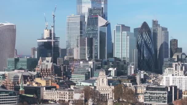 Vista Panorámica Aérea Londres Río Támesis Inglaterra Reino Unido Ciudad — Vídeos de Stock