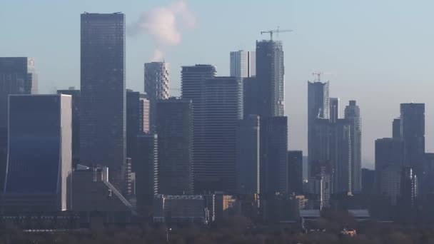 Vedere Panoramică Canary Wharf Hub Financiar Din Londra Marea Britanie — Videoclip de stoc