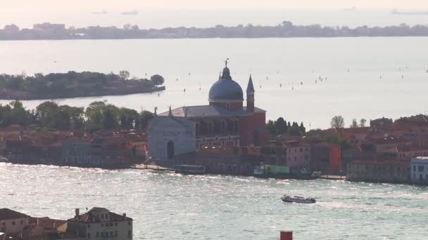 Uitzicht Vanuit Lucht Venetië Buurt Van Het San Marcoplein Rialtobrug — Stockvideo