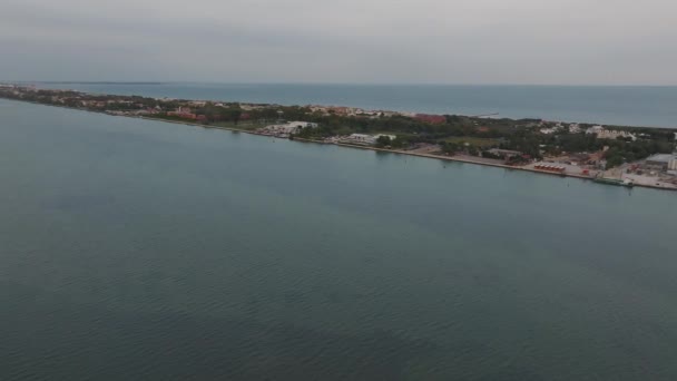 Venedik Talya Daki Lido Venezia Adasının Havadan Görünüşü Venedik Adriyatik — Stok video