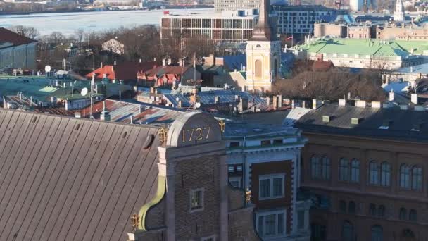 Krásný Výhled Výšky Rize Panoramatický Výhled Staré Město Riga Hlavní — Stock video