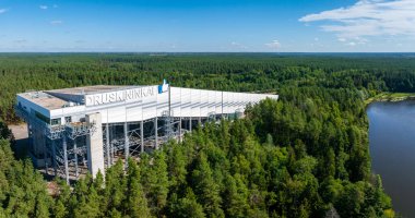 Druskininkai SPA 'nın hava görüntüsü Litvanya' nın en büyük kapalı kar sahası