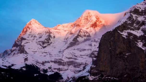 Vista Mont Blanc Nos Alpes Nuvens Francesas Timelapse Das Nuvens — Vídeo de Stock