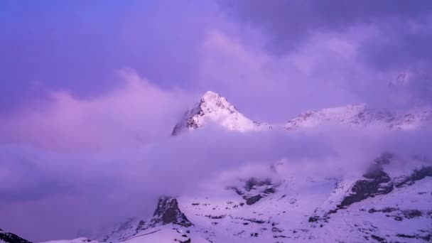 Blick Auf Den Mont Blanc Den Französischen Alpen Und Wolken — Stockvideo