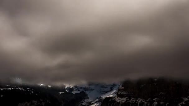 Bellissimo Cielo Notturno Sulle Montagne Delle Alpi Svizzera Timelapse Del — Video Stock