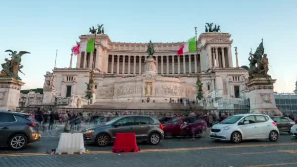 Talya Nın Başkenti Roma Vittorio Emanuele Veya Vittoriano Olarak Bilinen — Stok video