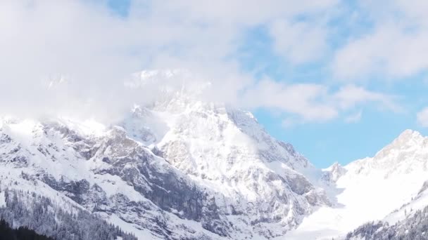 Sněžný Vrchol Švýcarských Alpách Krásný Panoramatický Výhled Alpy — Stock video