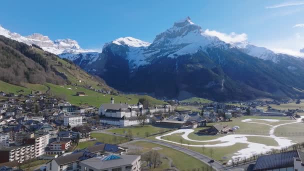 Panorama Aérien Village Engelberg Suisse Vue Sur Village Suisse Engelberg — Video